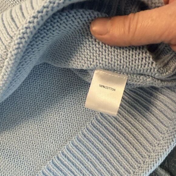 Duffield Preppy Lane Heirloom Cotton Women's Useppa Light Blue Sweater Sz M - Picture 8 of 12